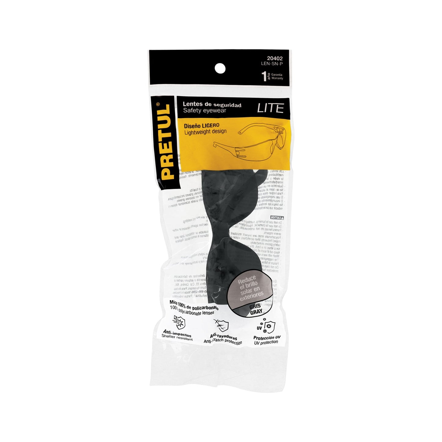 Lentes de seguridad grises, Pretul Lite | LEN-SN-P | 20402