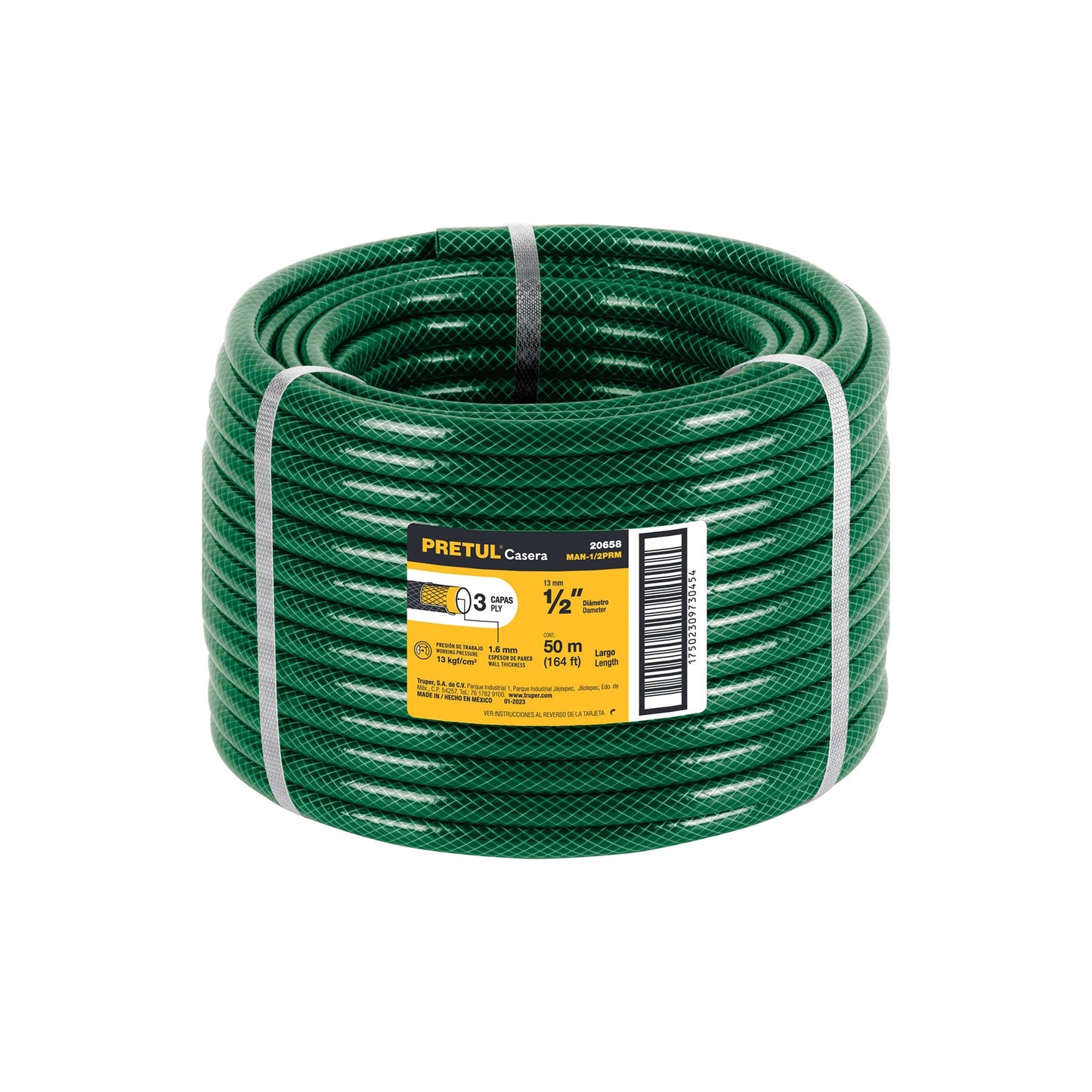 Metro de manguera 1/2' 3 capas en rollo de 50 m, Pretul | MAN-1/2PRM | 20658