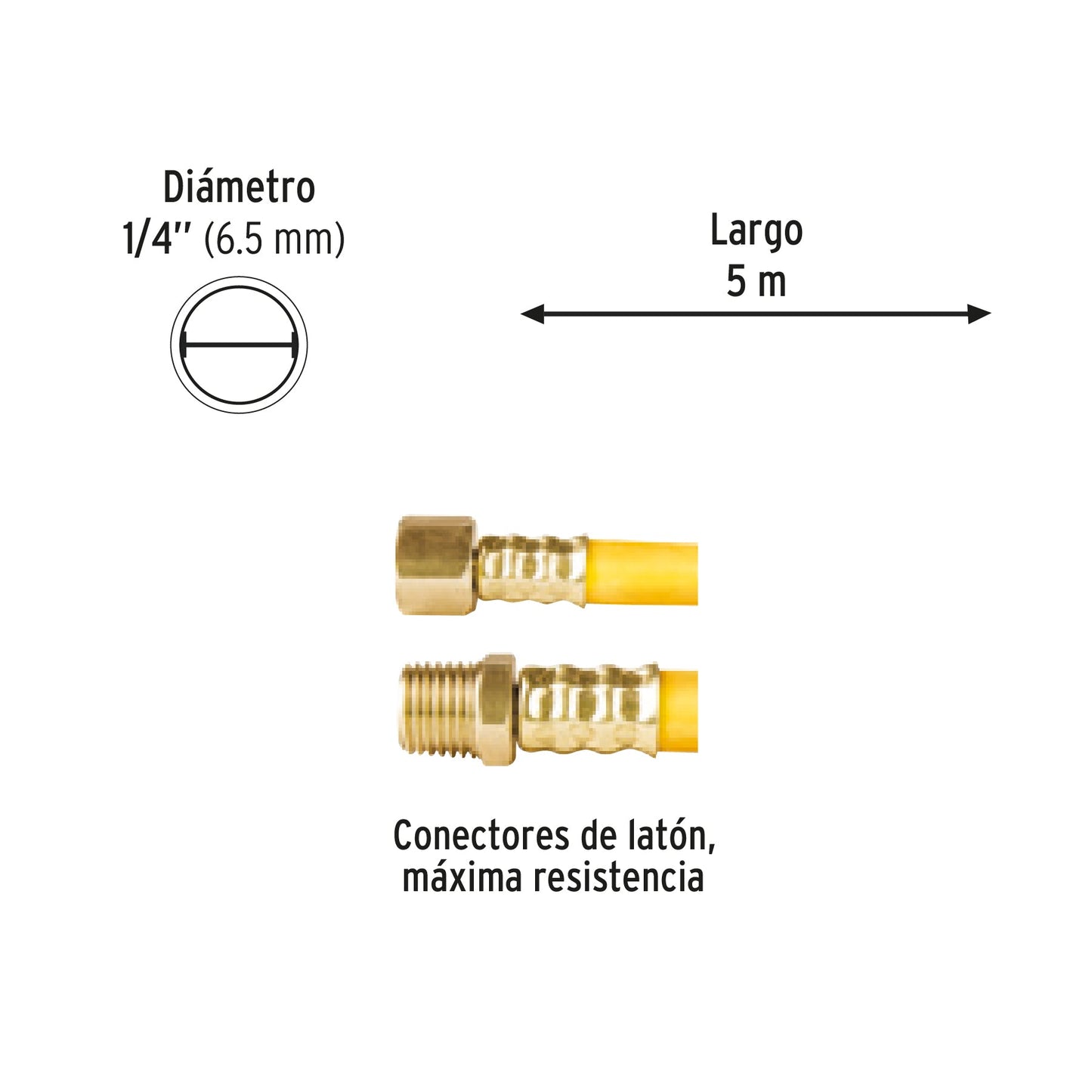 Manguera para compresor, de PVC, 5m x 1/4', Pretul | MAN-PI-5-1/4P | 20662