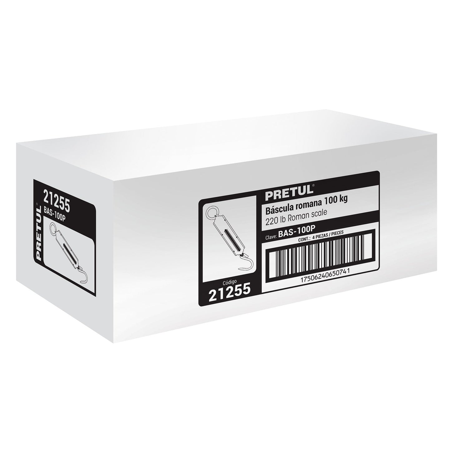 Báscula capacidad 100 kg romana de resorte, Pretul | BAS-100P | 21255