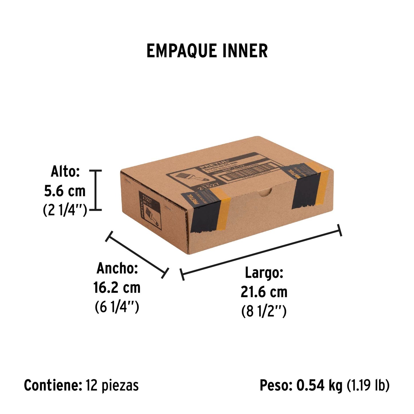 Brocha uso general de 2-1/2' con mango de plástico, Pretul | BRP-2-1/2 | 21527