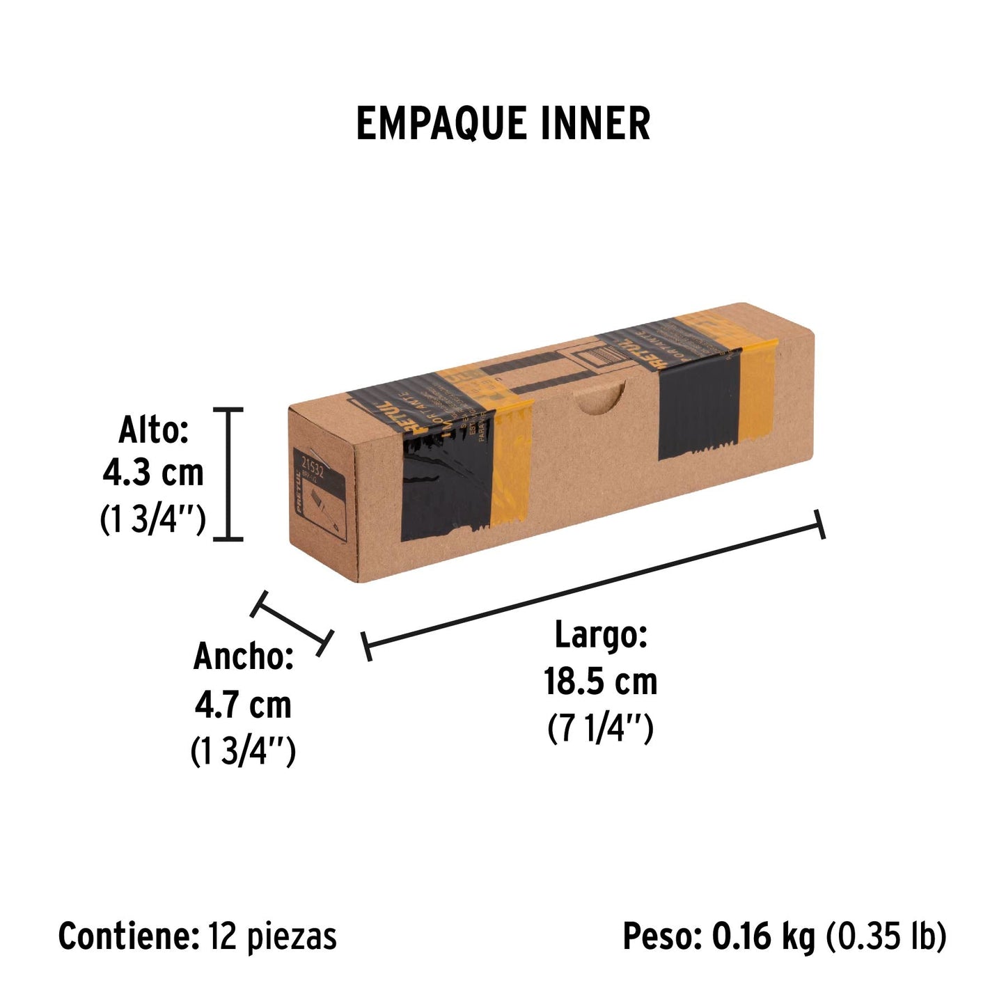 Brocha uso general de 1/2' con mango de plástico, Pretul | BRP-1/2 | 21532