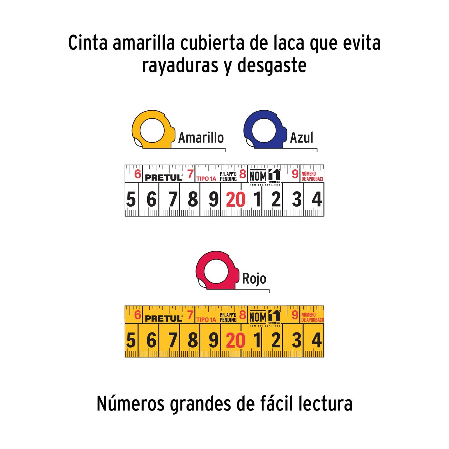 Flexómetro 8 m cinta 25 mm, display box con 6 pzas, PRETUL | PRO-8MEC | 21625