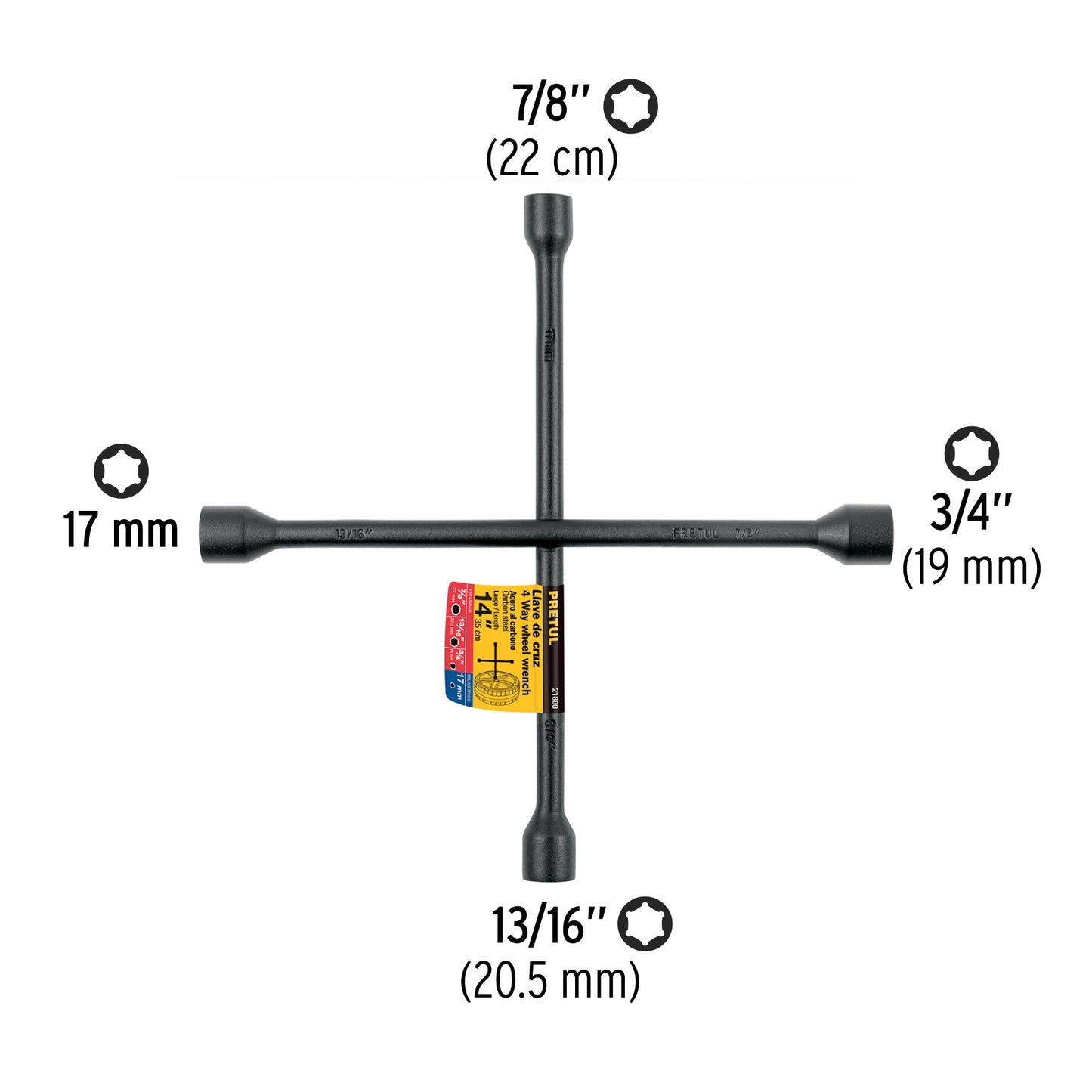 Llave de cruz 14', acabado negro mate, PRETUL | LLCR-14P | 21800