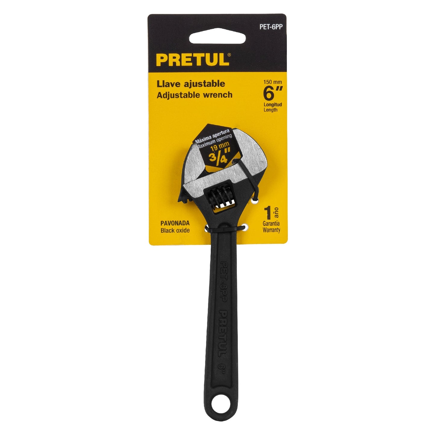Llave ajustable (perico) 6' pavonada, Pretul | PET-6PP | 21822