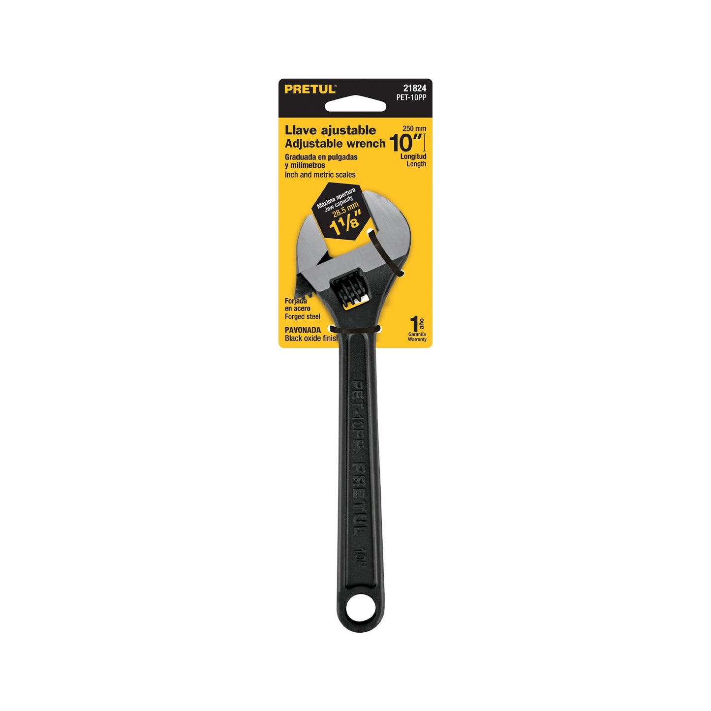 Llave ajustable (perico) 10' pavonada, Pretul | PET-10PP | 21824