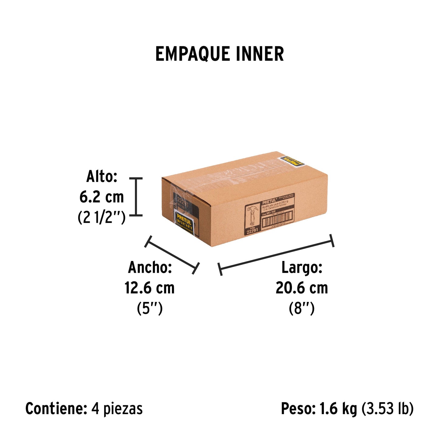 Martillo 10 oz, mango comfort grip, Pretul | MO-10E | 22291