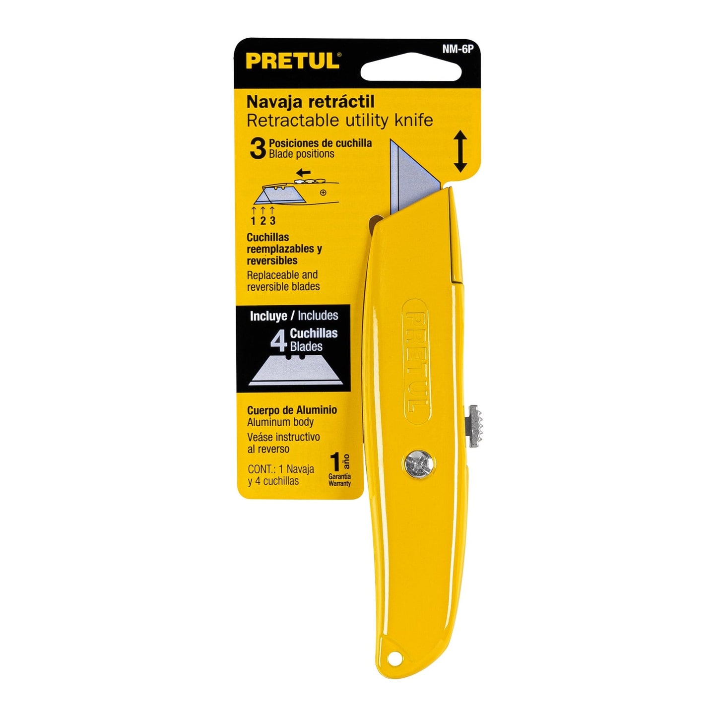 Navaja retráctil 6' cuerpo de aluminio, Pretul | NM-6P | 22400