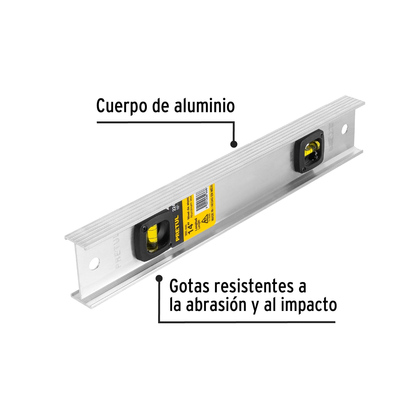 Nivel de 14' con cuerpo de aluminio, Pretul | NP-14P | 22456