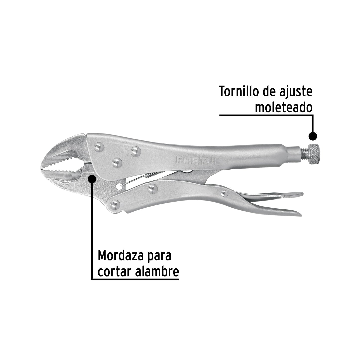 Pinza de presión 10' mordaza recta, Pretul | PP-10R | 22702