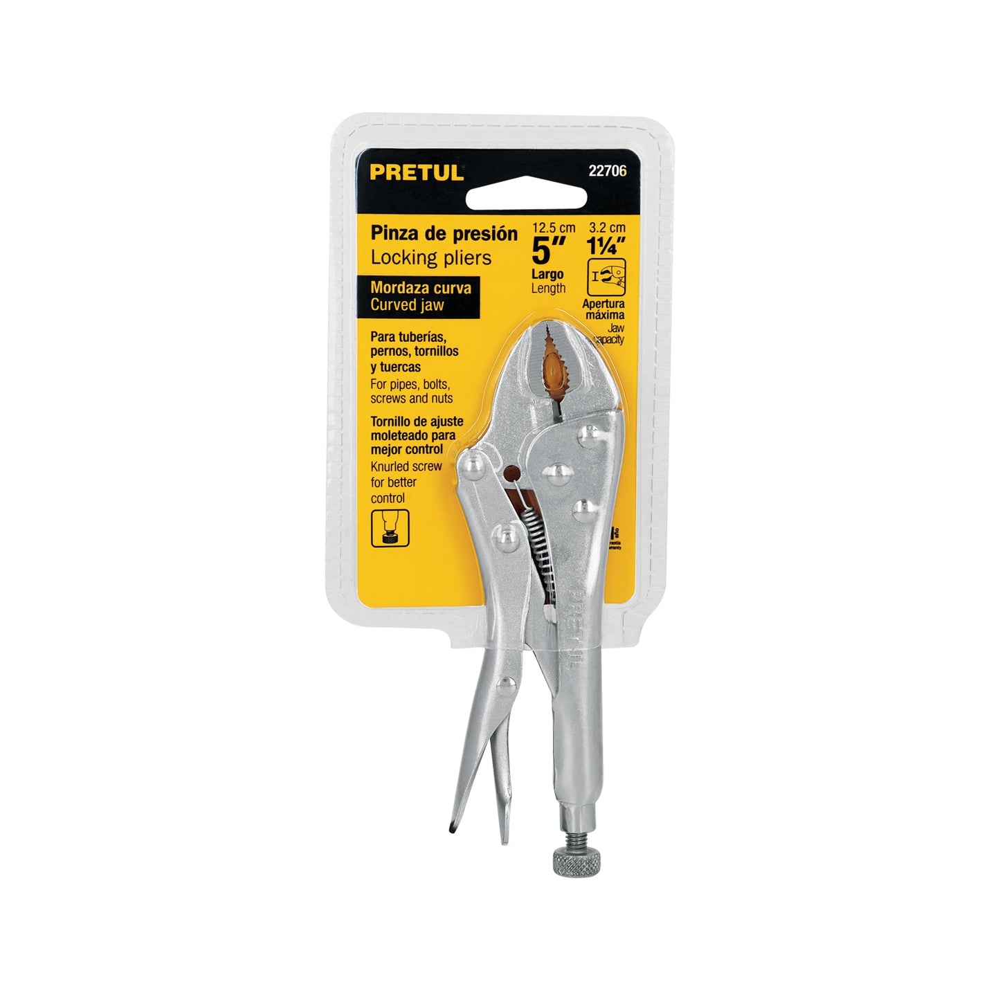 Pinza de presión 5' mordaza curva, Pretul | PP-5C | 22706