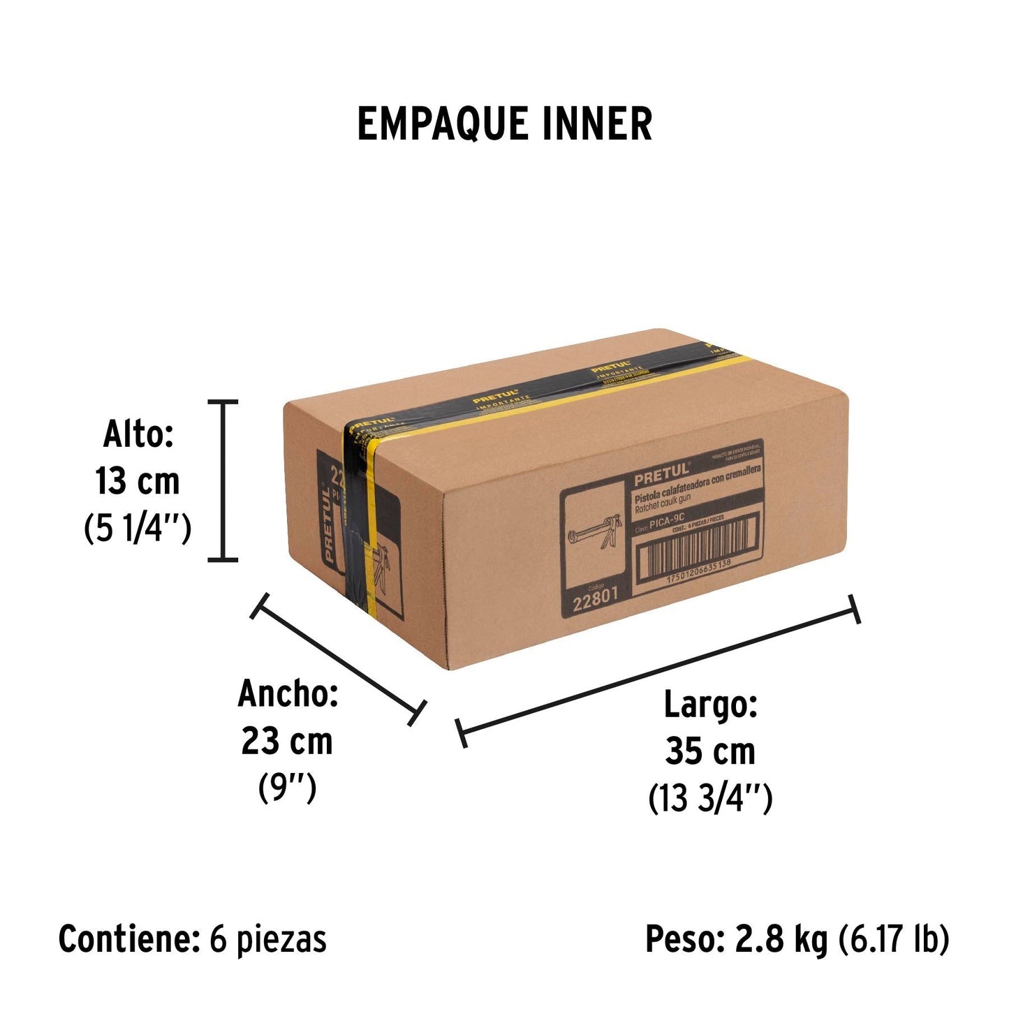 Pistola calafateadora con cremallera, PRETUL | PICA-9C | 22801