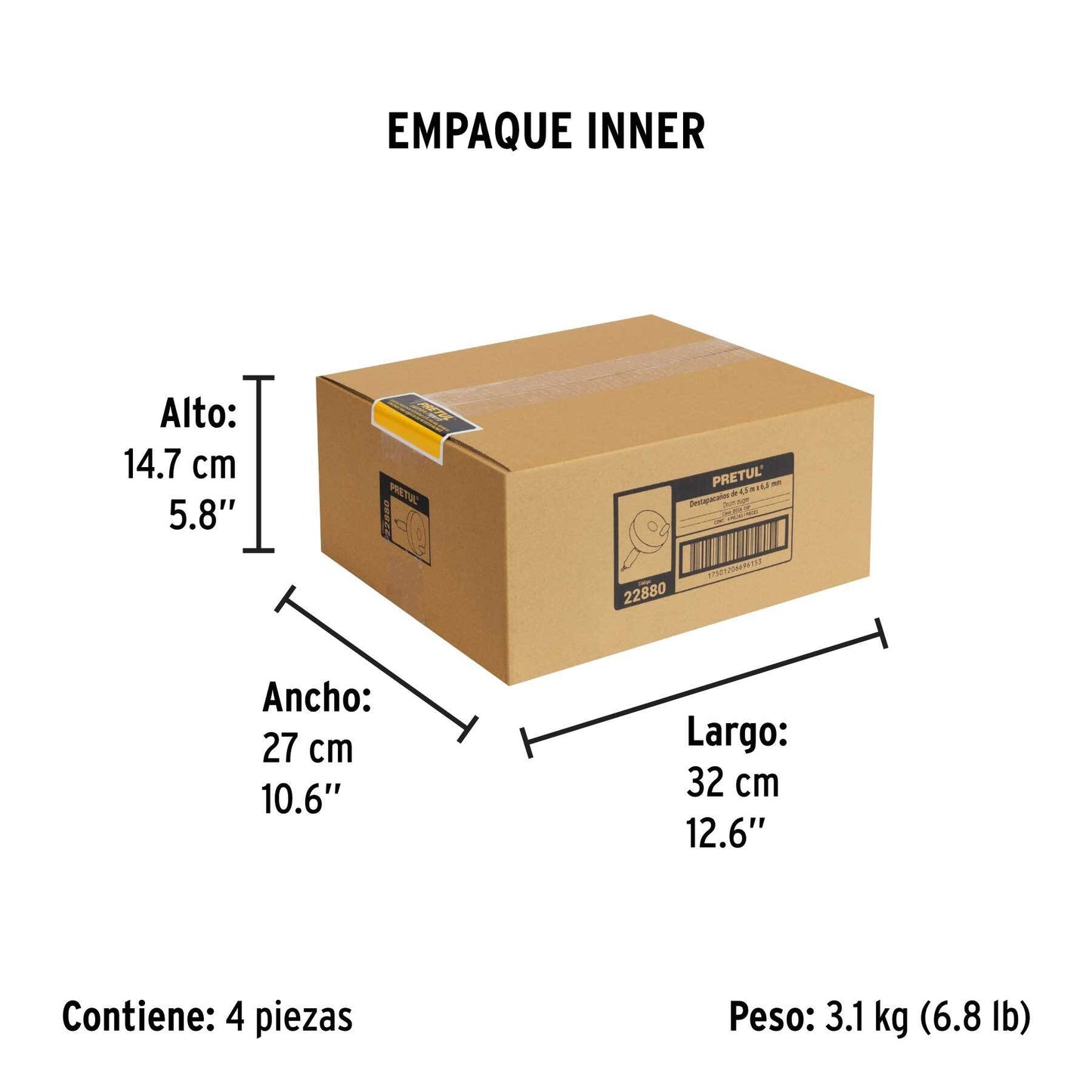 Destapacaños de 4.5 m manual, Pretul | DECA-15P | 22880