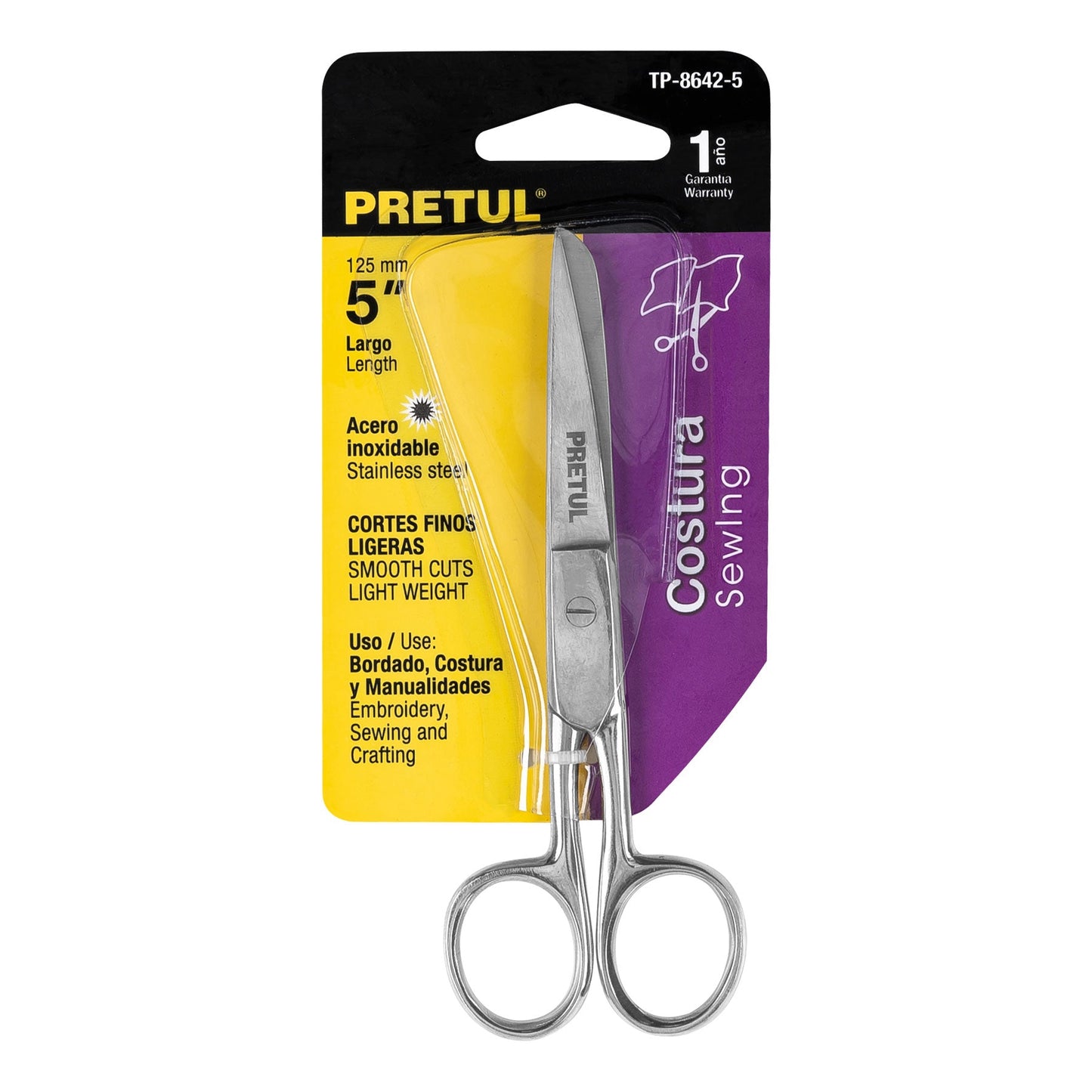 Tijera 5' de acero inoxidable para costura, PRETUL | TP-8642-5 | 23152