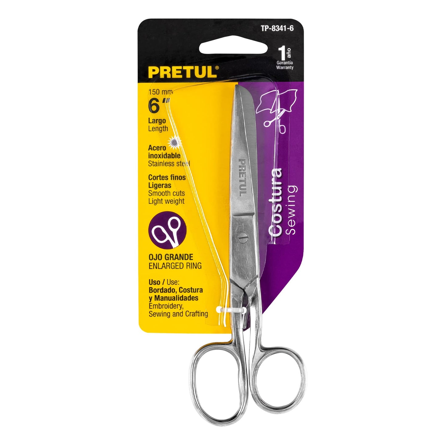 Tijera 6' ojo grande acero inoxidable para costura, PRETUL | TP-8341-6 | 23160
