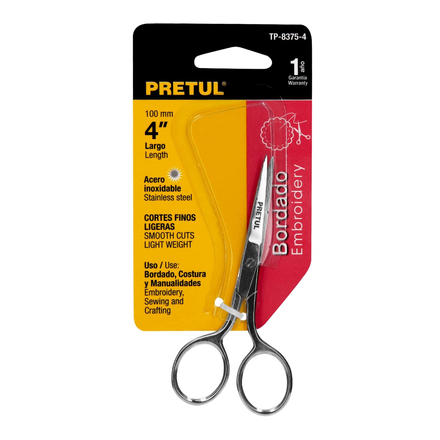 Tijera 4' de acero inoxidable para bordar, PRETUL | TP-8375-4 | 23176