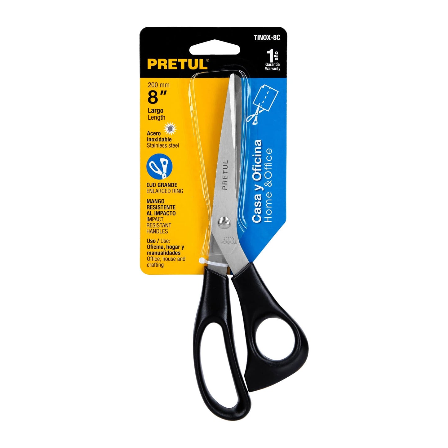 Tijera 8' de acero inoxidable para casa y oficina, PRETUL | TINOX-8C | 23185