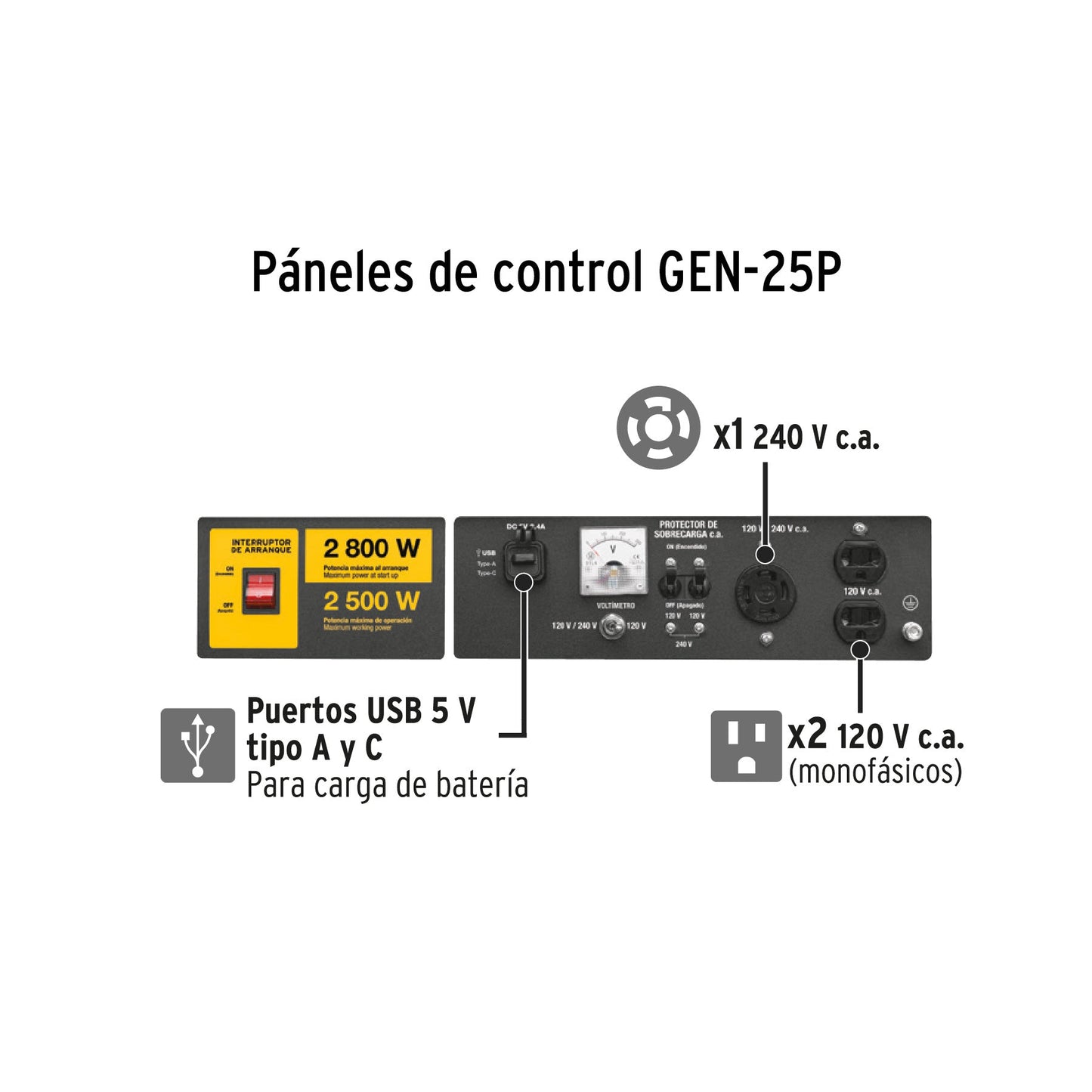 Generador portátil 2.5 kW motor a gasolina, PRETUL | GEN-25P | 26034