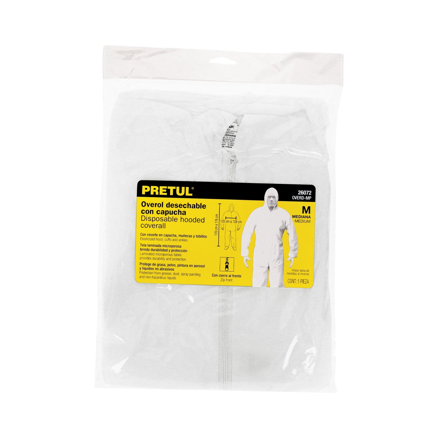 Overol desechable, talla M, Pretul | OVERD-MP | 26072