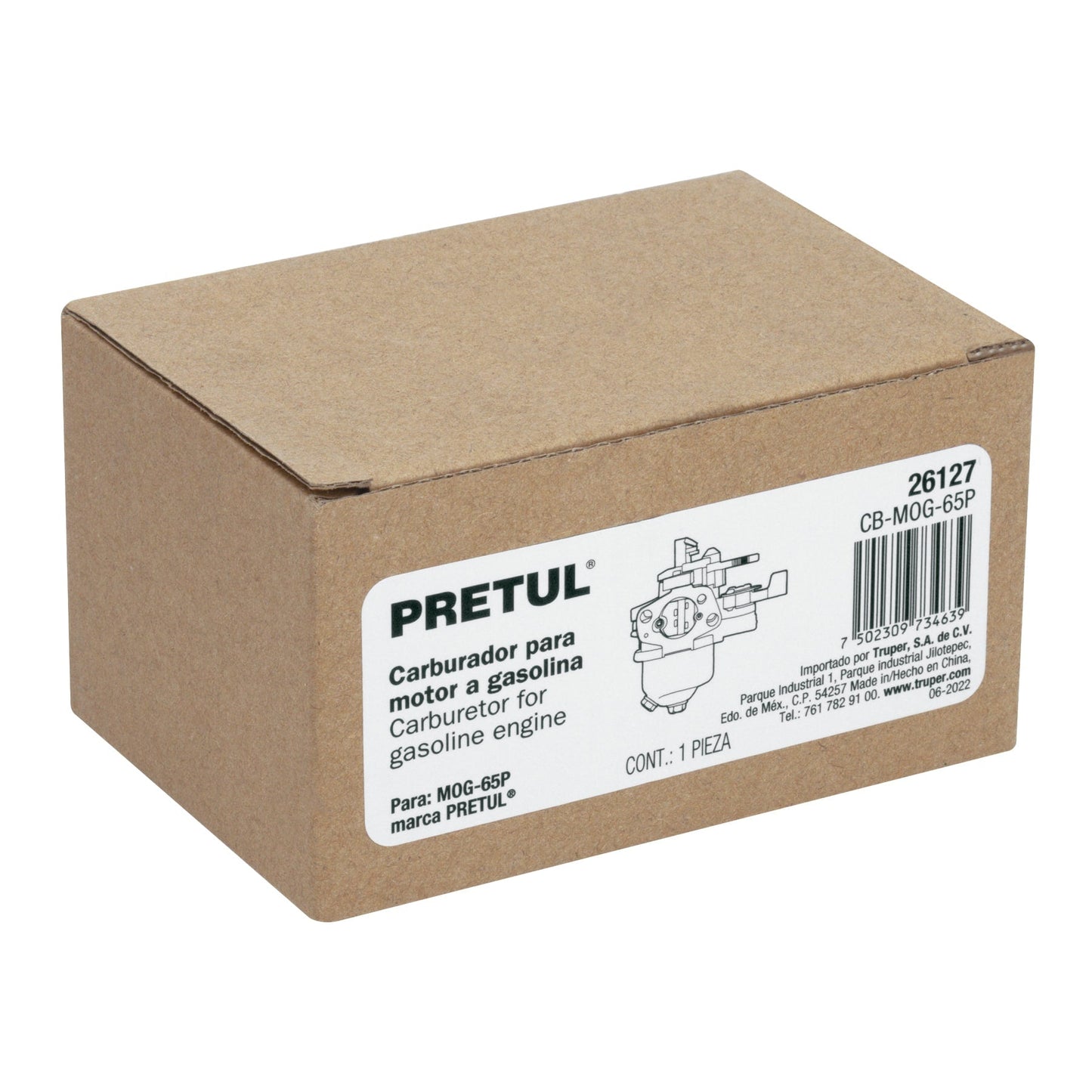 Carburador para motor a gasolina MOG-65P, PRETUL | CB-MOG-65P | 26127