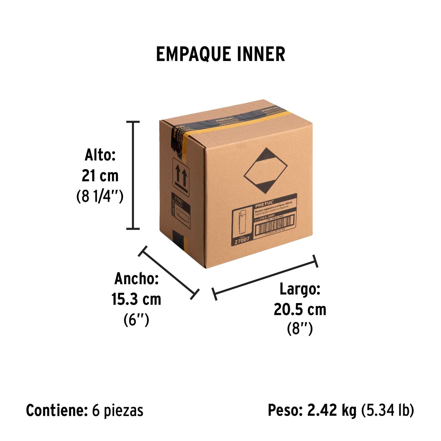 Espuma expansiva de poliuretano, 300 ml, PRETUL | ESEX-300P | 27007