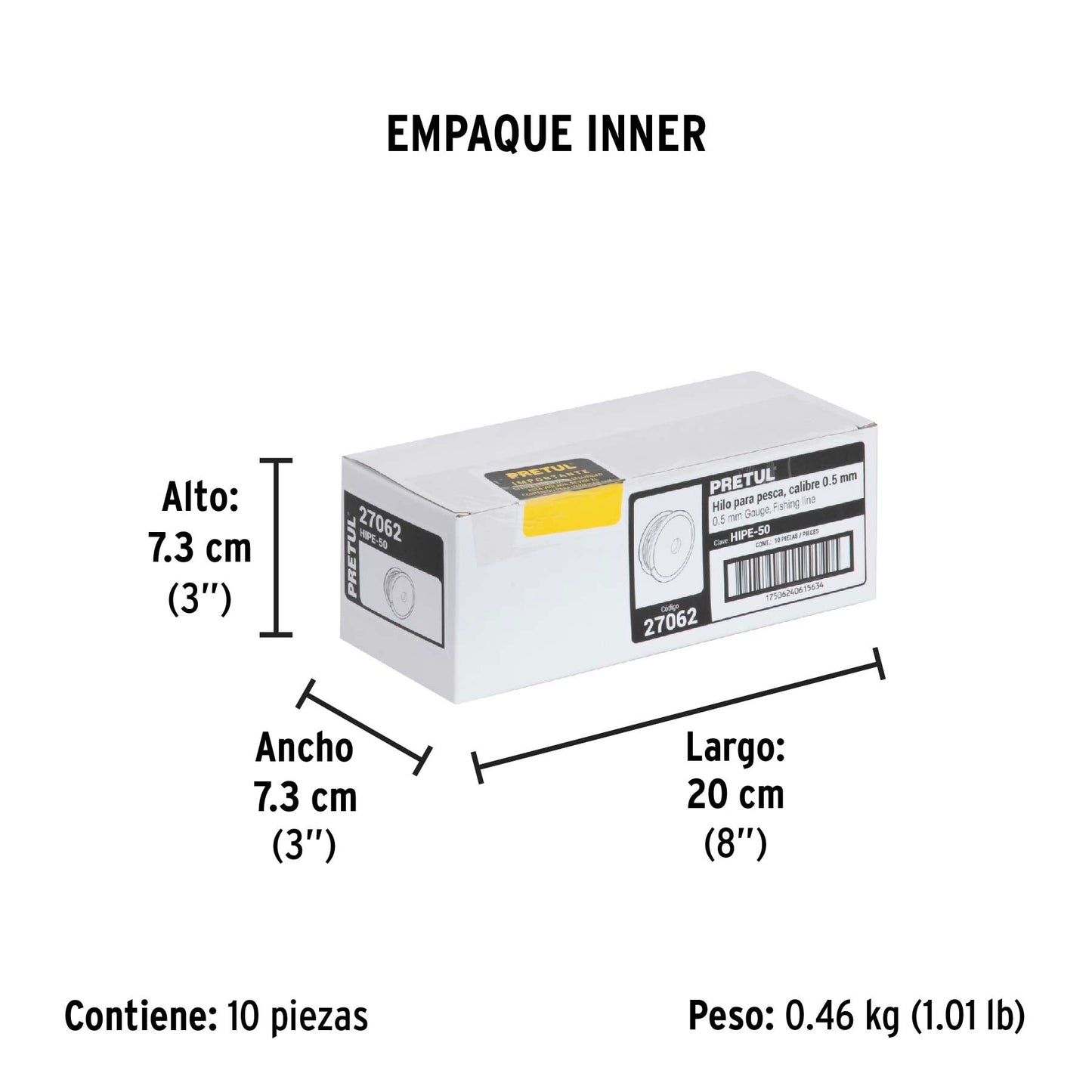 Carrete con 100 m de hilo para pesca azul calibre 0.50 mm | HIPE-50 | 27062