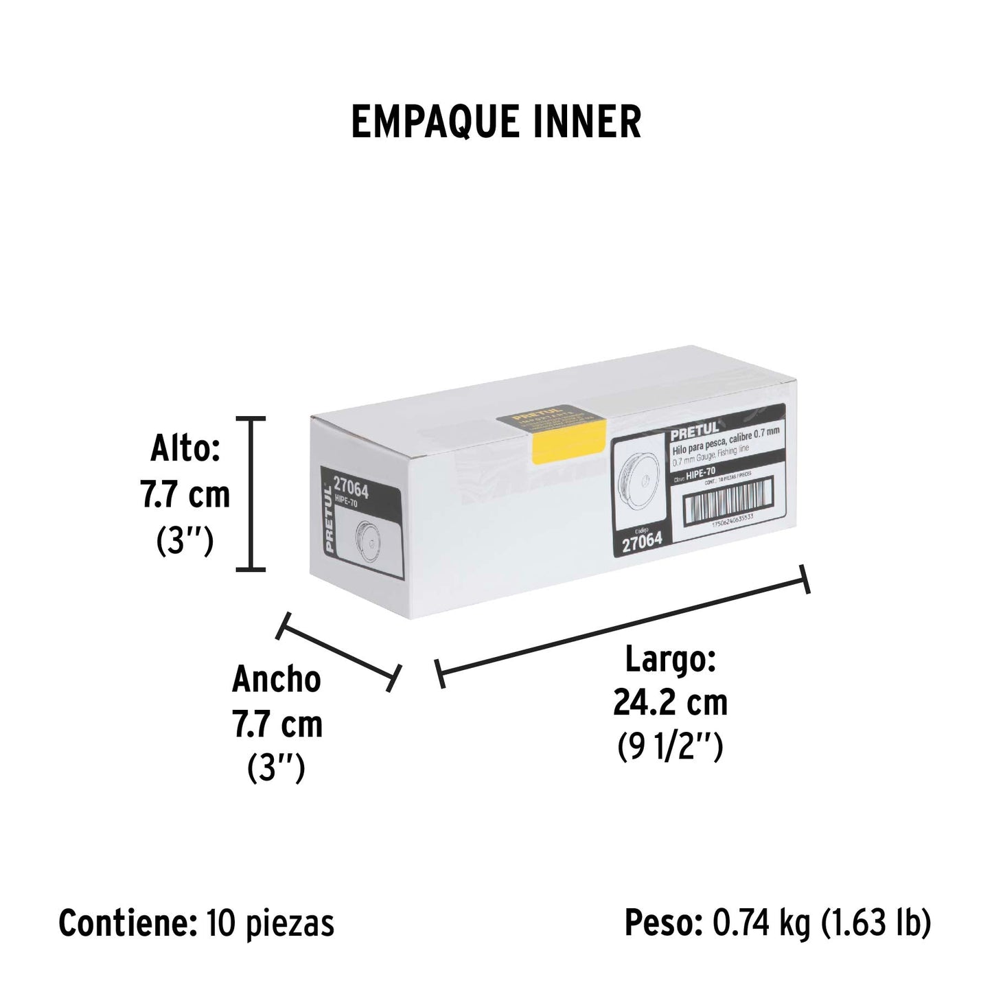 Carrete con 100 m de hilo para pesca azul calibre 0.70 mm | HIPE-70 | 27064