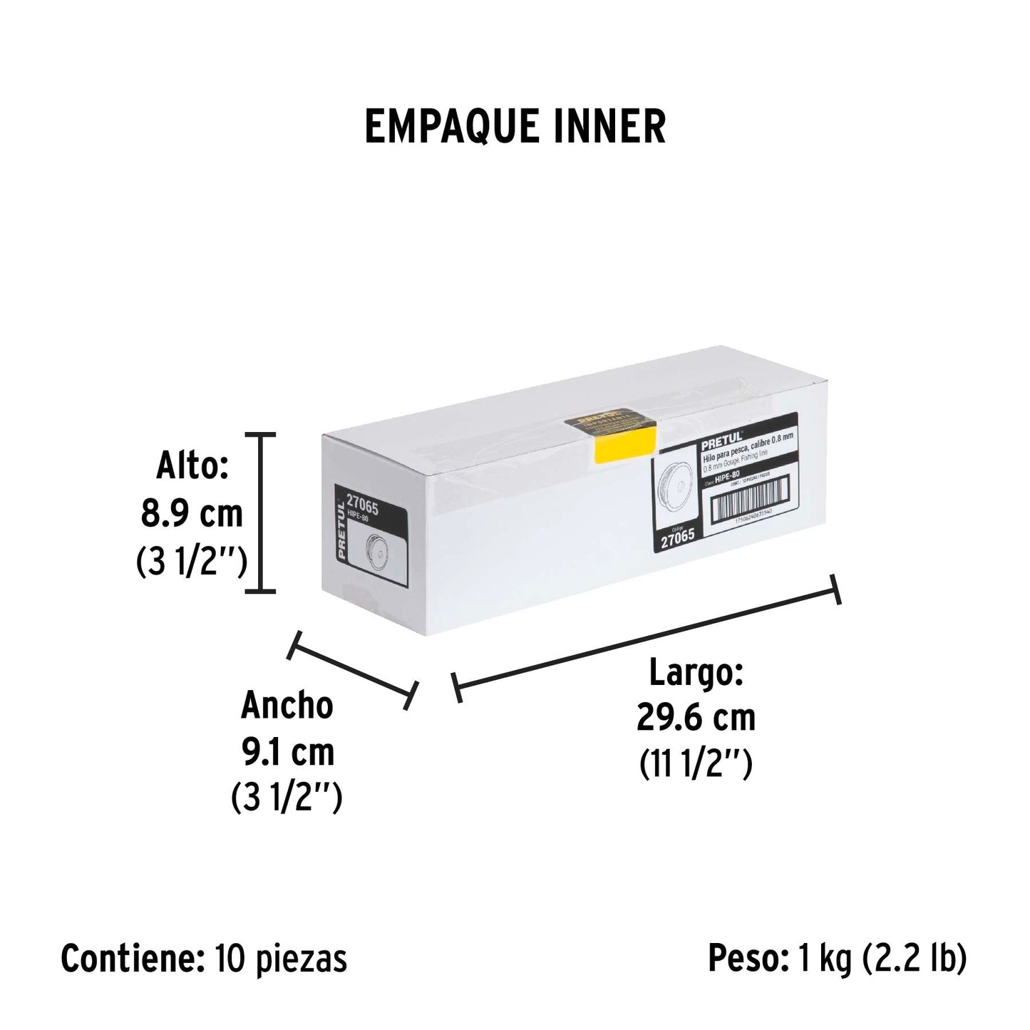 Carrete con 100 m de hilo para pesca azul calibre 0.80 mm | HIPE-80 | 27065