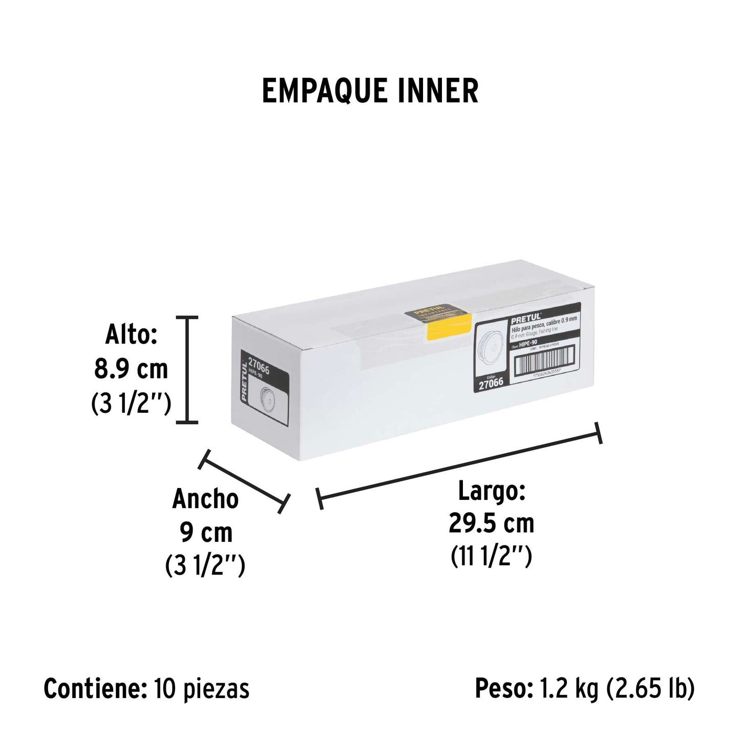 Carrete con 100 m de hilo para pesca azul calibre 0.90 mm | HIPE-90 | 27066
