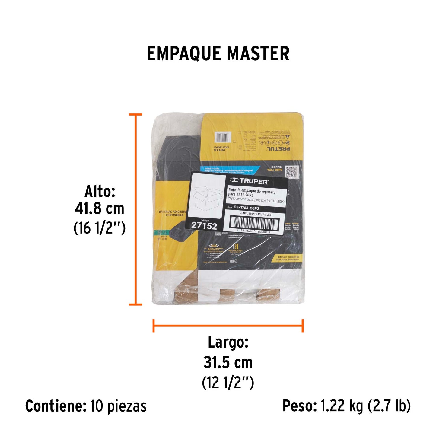 Caja de empaque de repuesto para TALI-20P2, Pretul | CJ-TALI-20P2 | 27152
