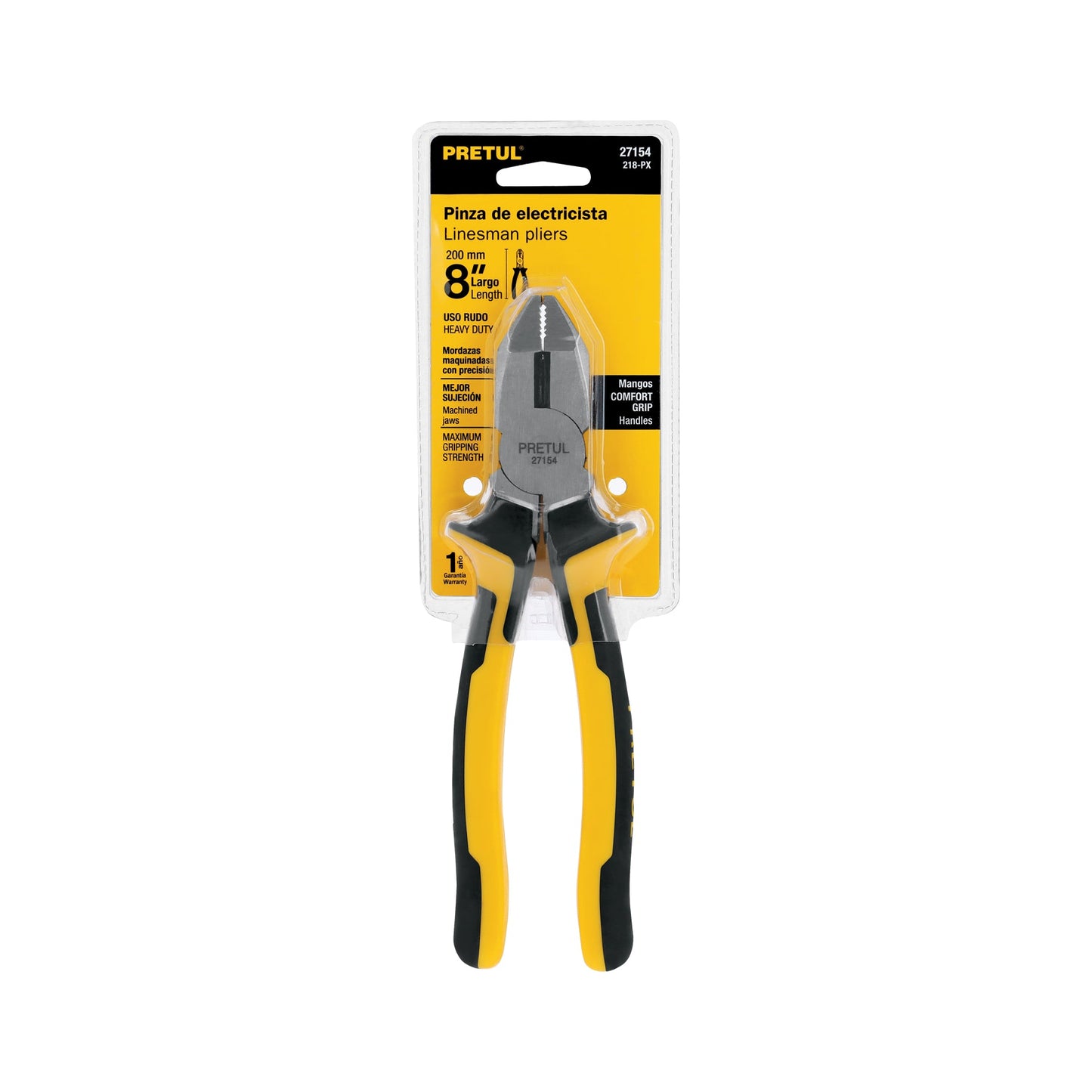 Pinza p/electricista 8' uso rudo, Comfort Grip, Pretul | 218-PX | 27154