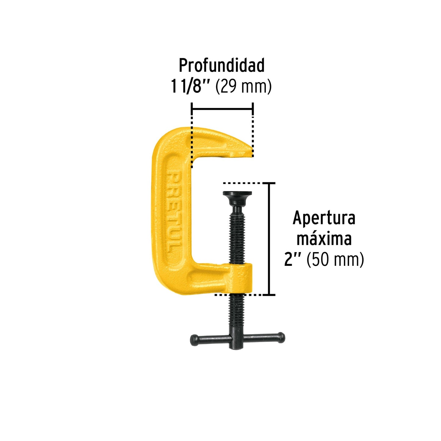 Prensa 2' de hierro dúctil para carpintería, Pretul | PNT-2P | 27200