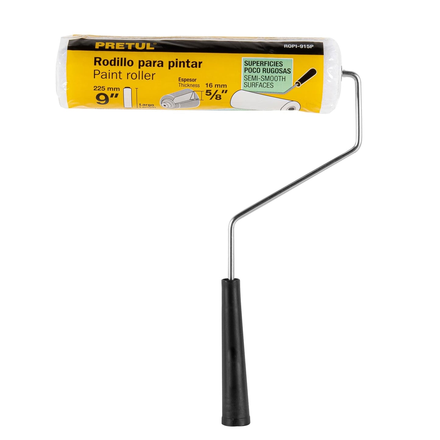 Rodillo para pintar,9 x 5/8',superficies poco rugosas,Pretul | ROPI-915P | 28034