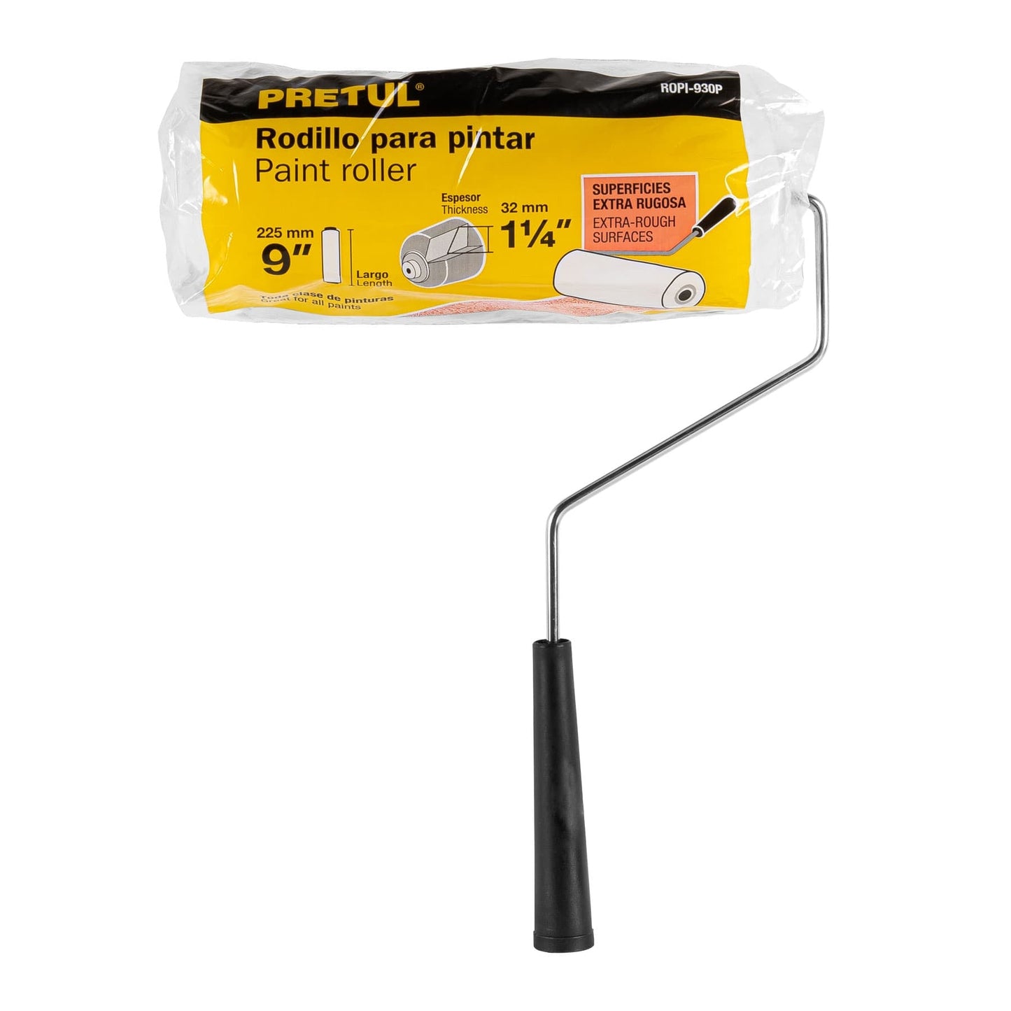 Rodillo p/pintar,9 x 1-1/4',superficies extrarrugosas,Pretul | ROPI-930P | 28037