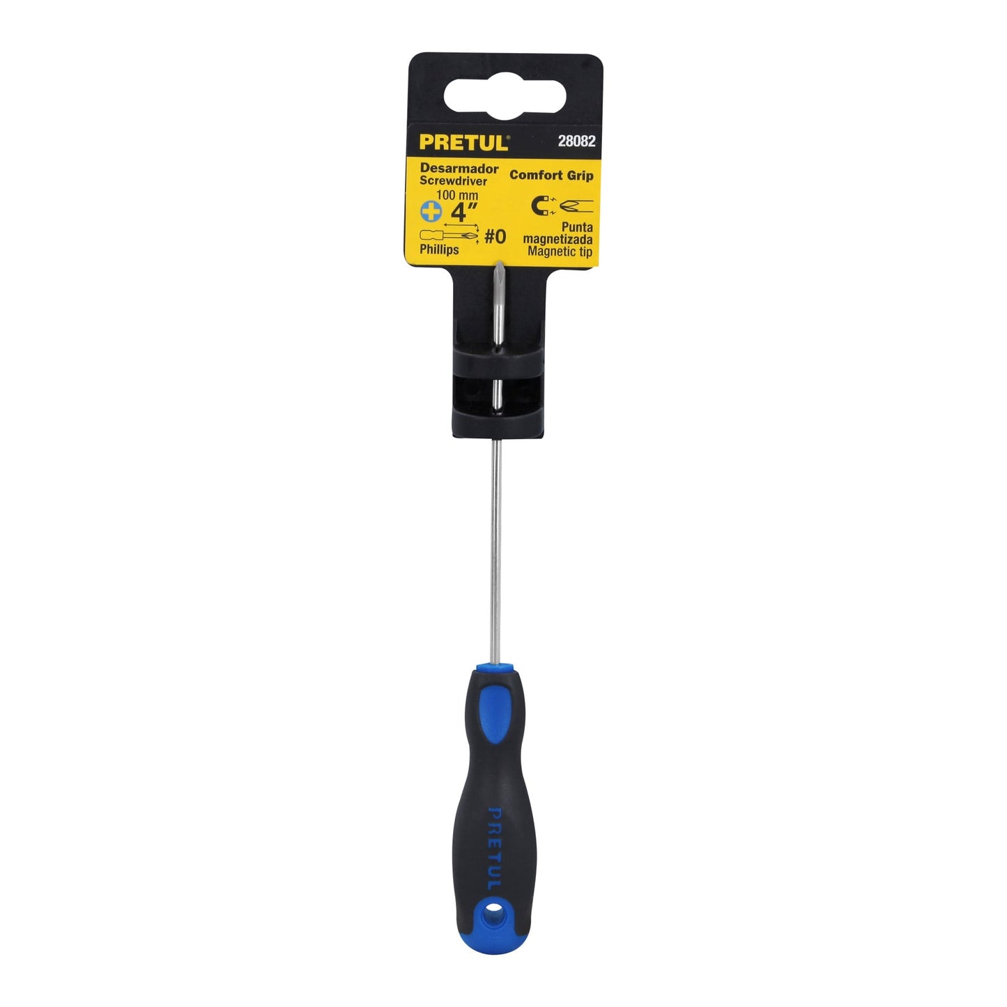 Desarmador de cruz 1/8' x 4' mango Comfort Grip, Pretul | DP-1/8X4BP | 28082