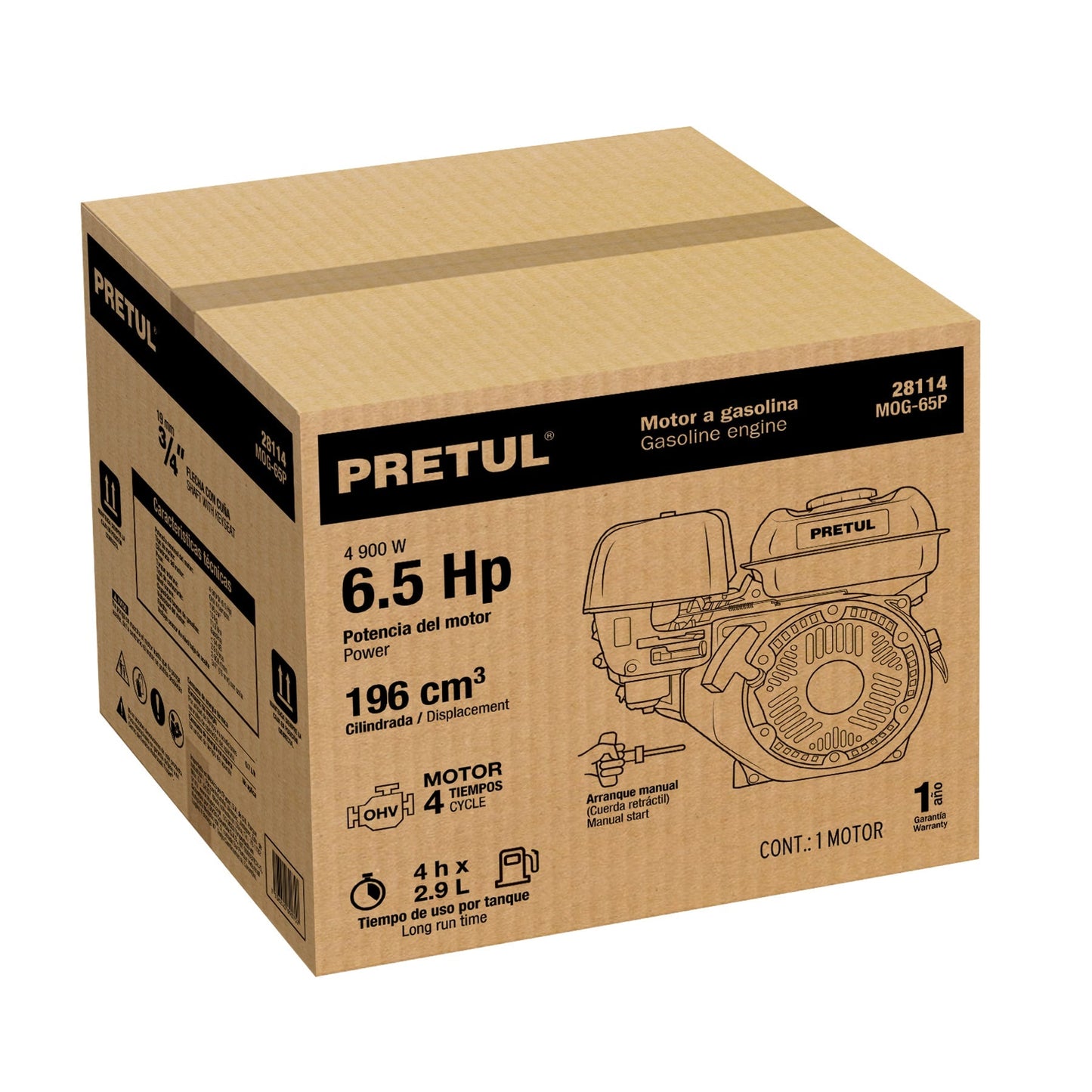 Motor a gasolina 6.5 HP, Pretul | MOG-65P | 28114