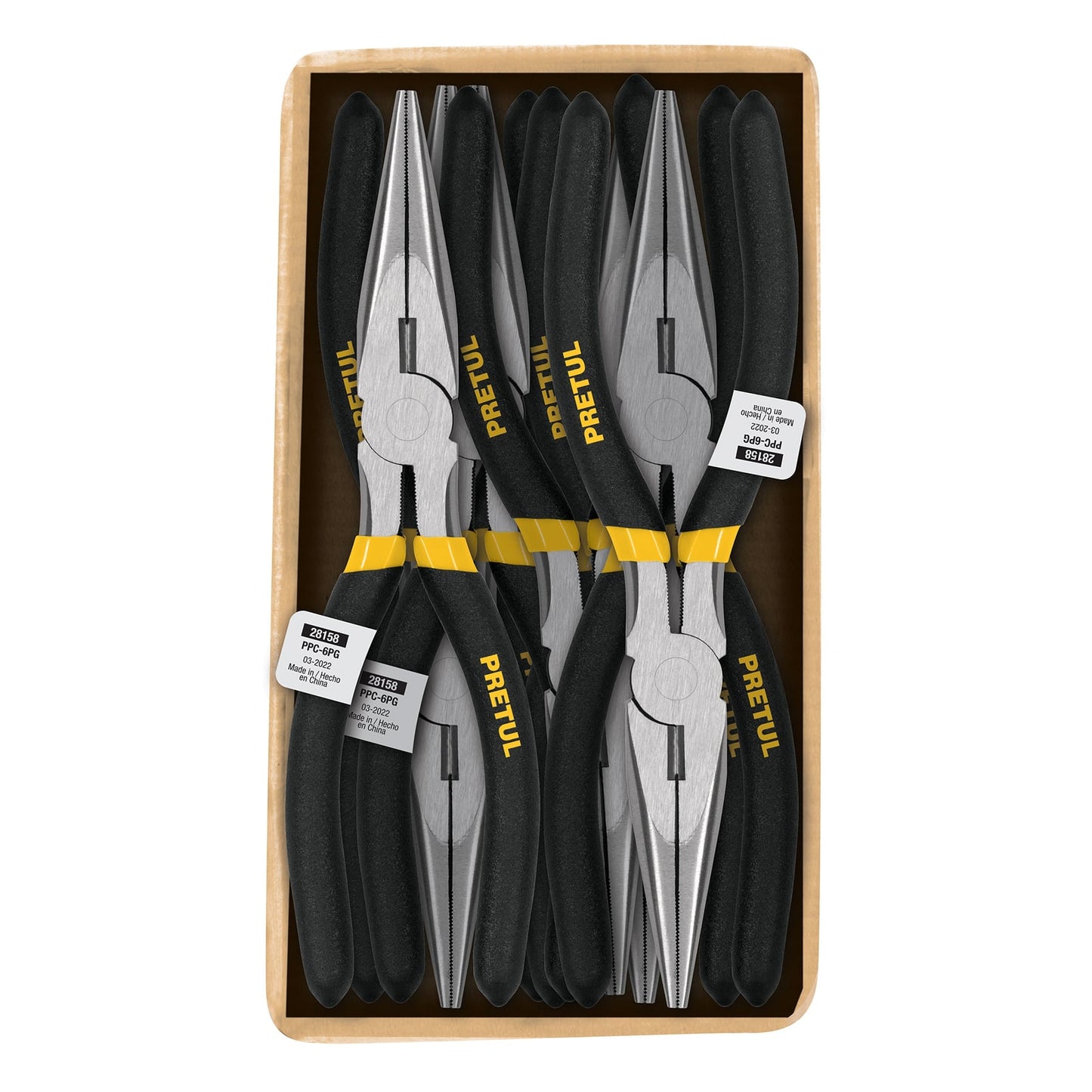 Pinza de punta y corte 6' mango de vinil, a granel, Pretul | PPC-6PG | 28158