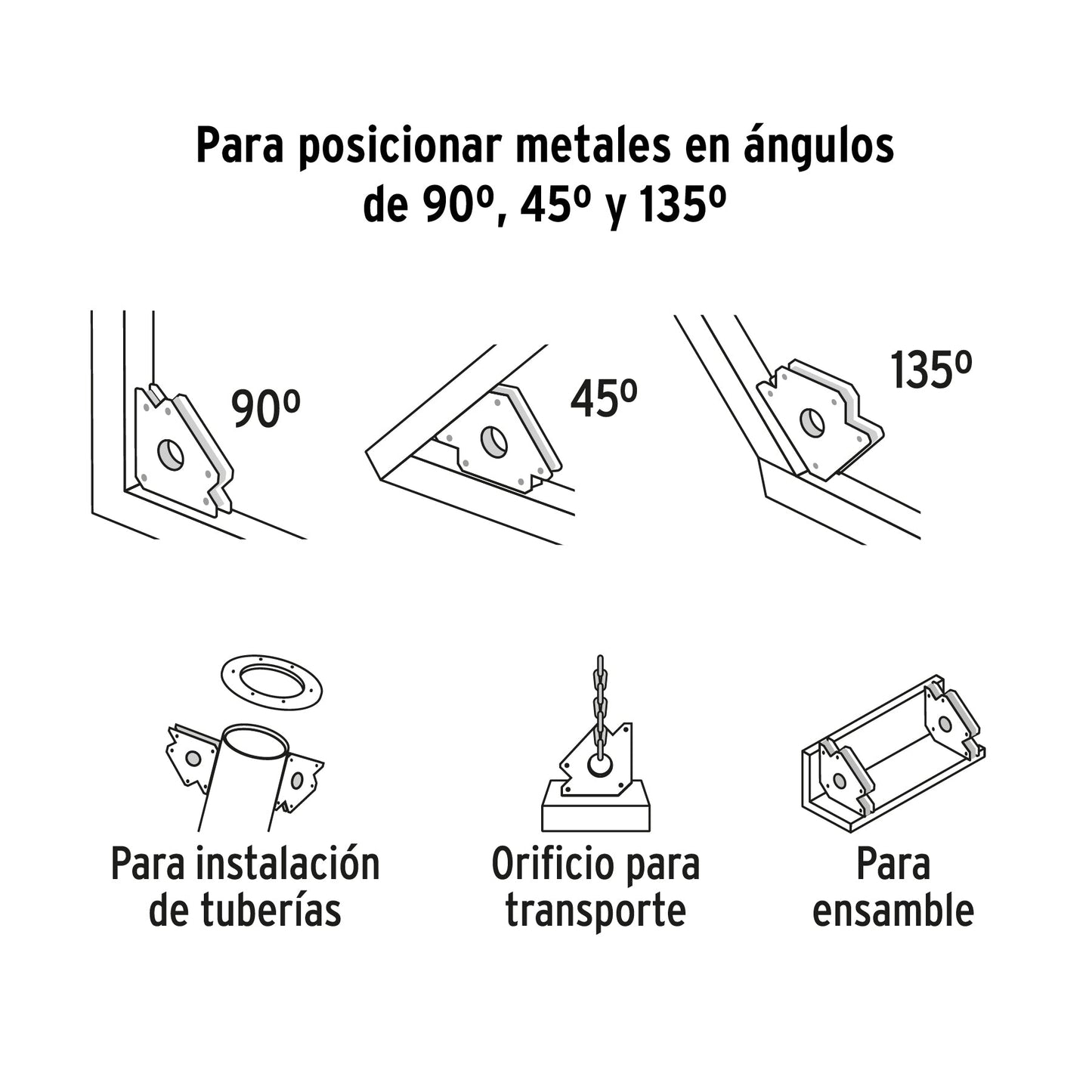 Escuadra magnética p/soldar, 4', capacidad 20 kg, PRETUL | ESM-4P | 28243