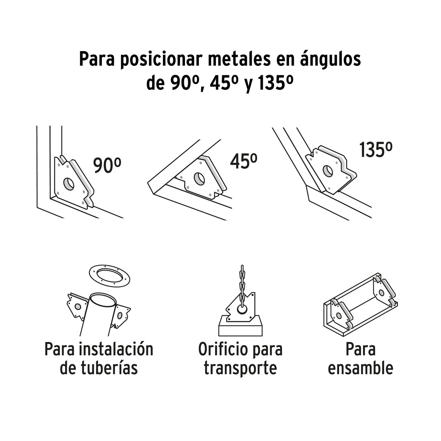 Escuadra magnética p/soldar, 5', capacidad 25 kg, PRETUL | ESM-5P | 28244