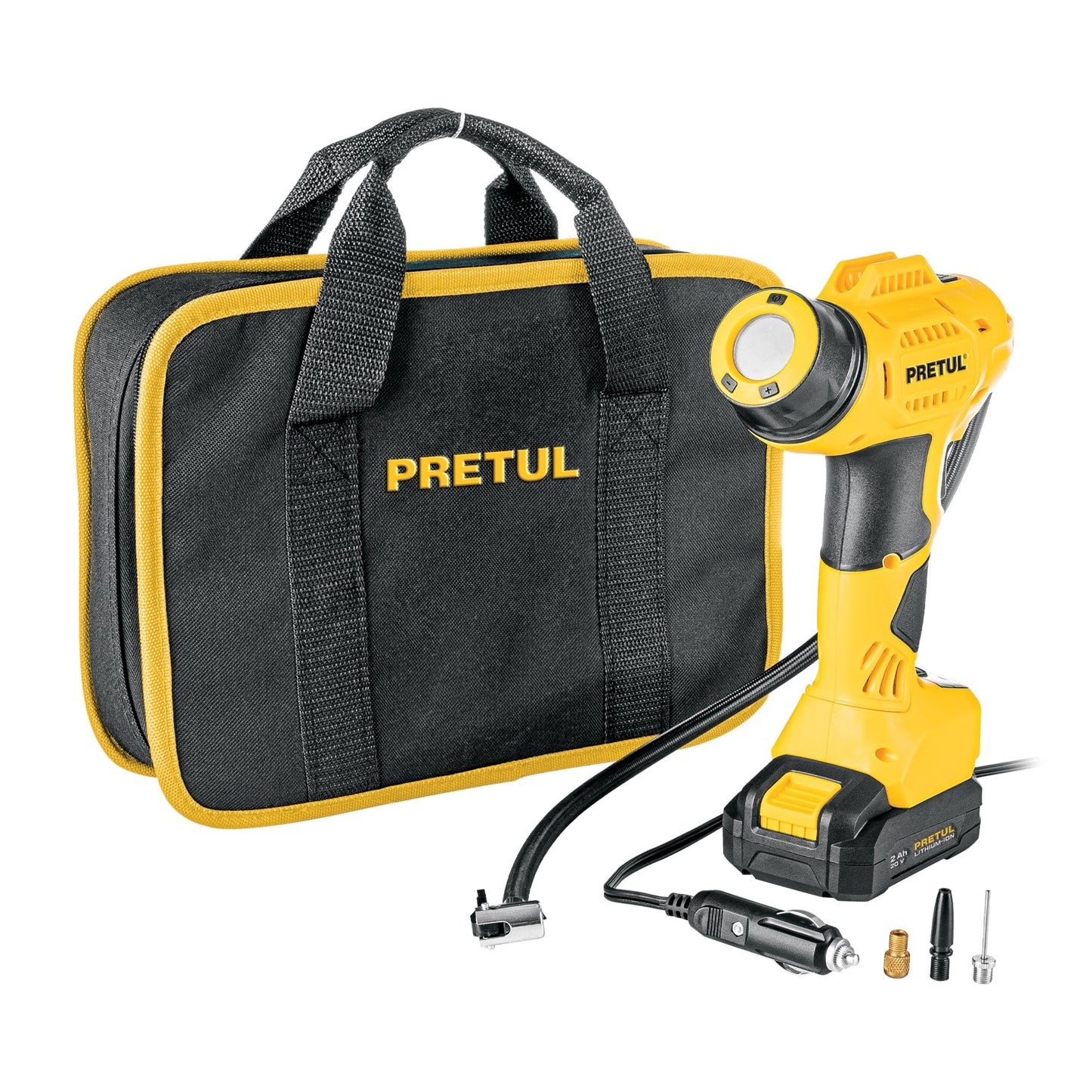 Inflador de aire, 20V, 1 batería 2Ah, PRETUL | INFI-20P | 29074