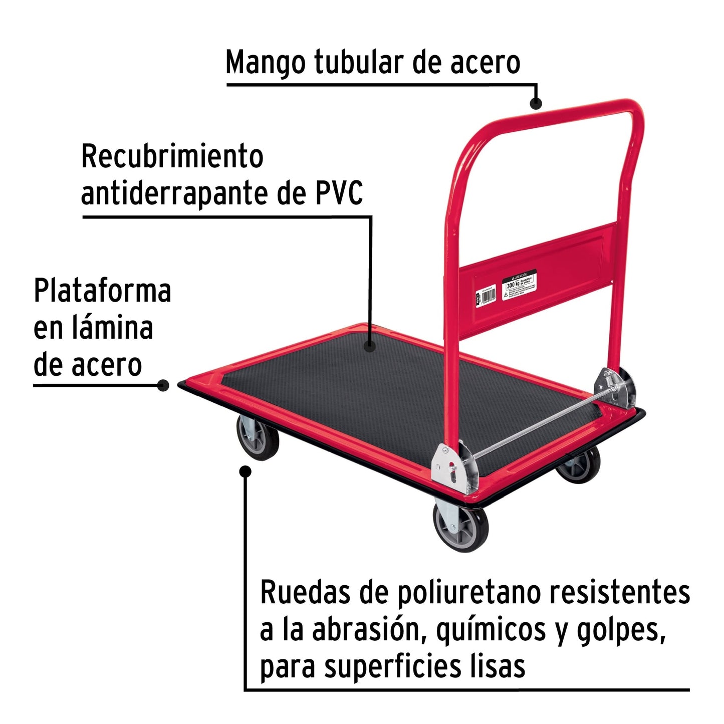 Carro de carga plegable tipo plataforma, 300 kg, Pretul | DIA-300P | 49907