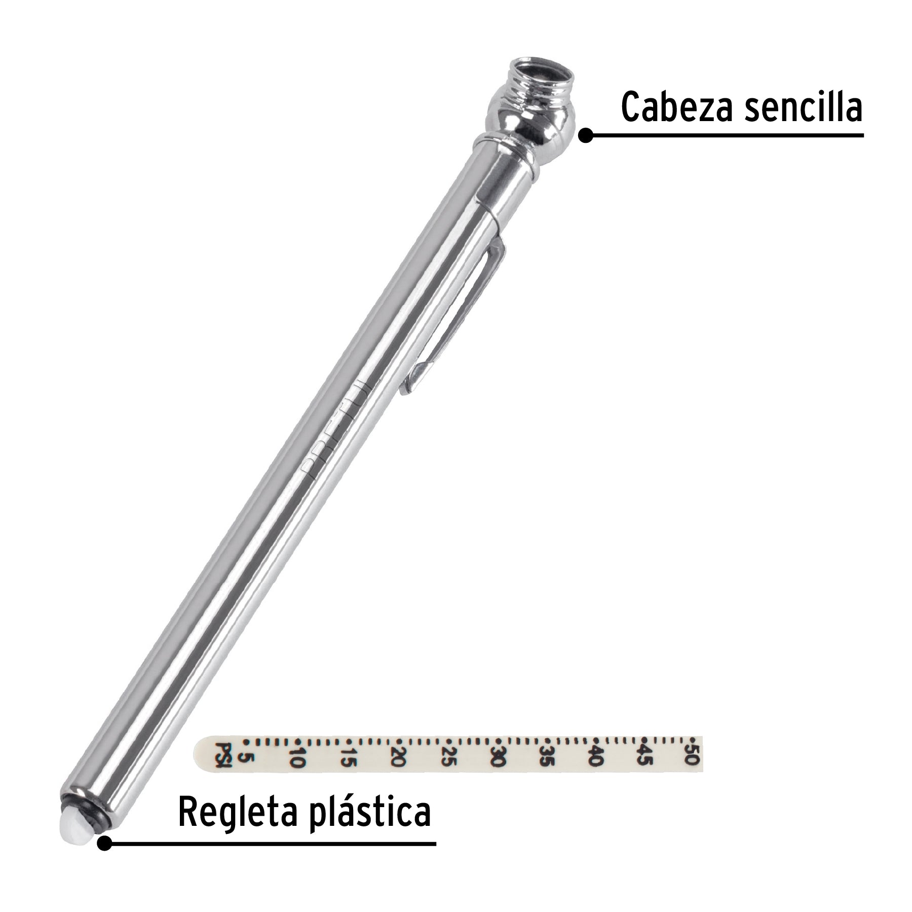 Calibrador de presión 50 psi, cabeza sencilla, Pretul | MEA-50SP | 20181