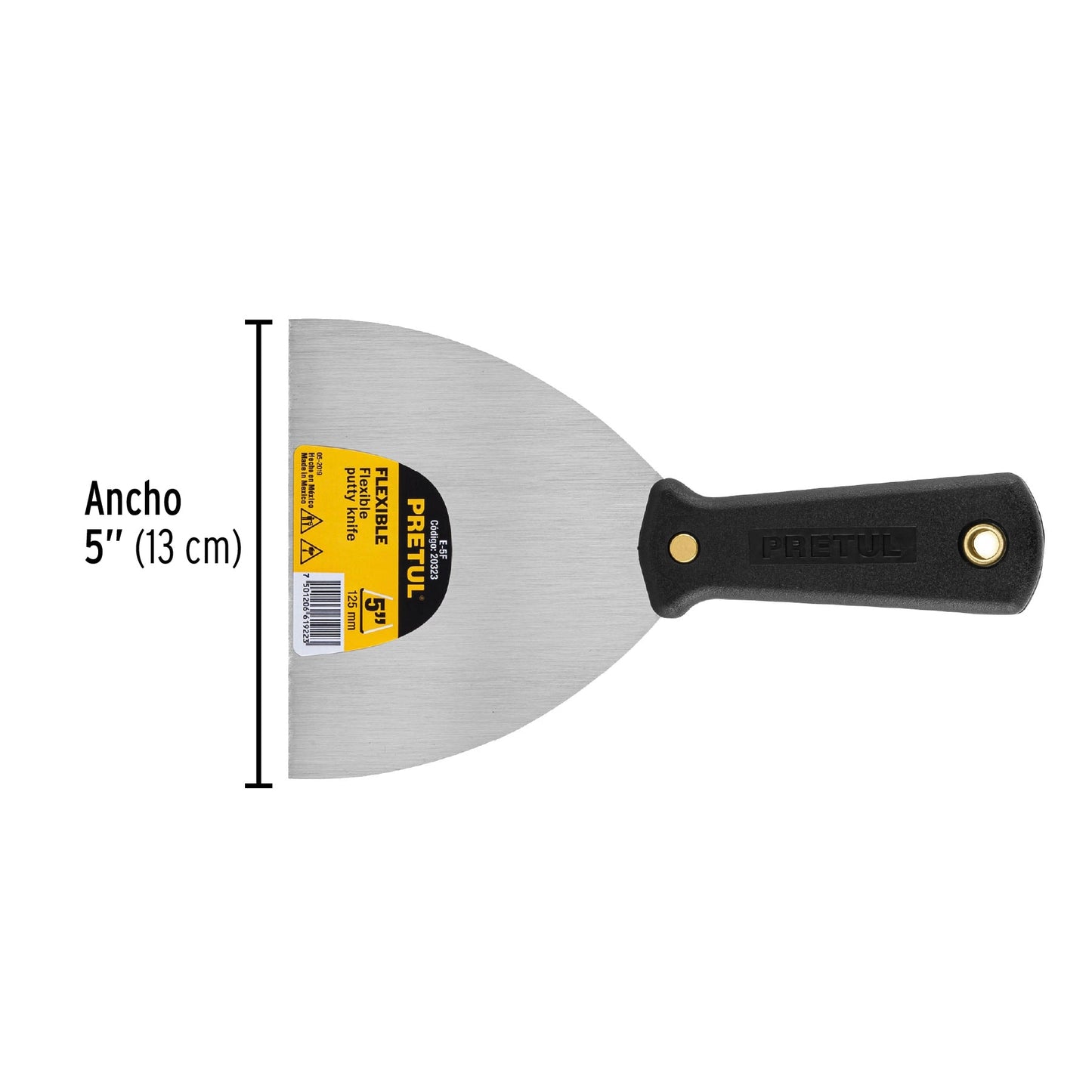 Espátula flexible 5' con mango de plástico, Pretul | E-5F | 20323