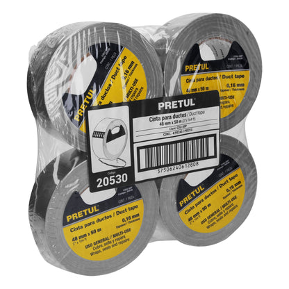 Cinta para ducto 50m x 48mm, espesor 0.16mm, Pretul | CDU-50P | 20530