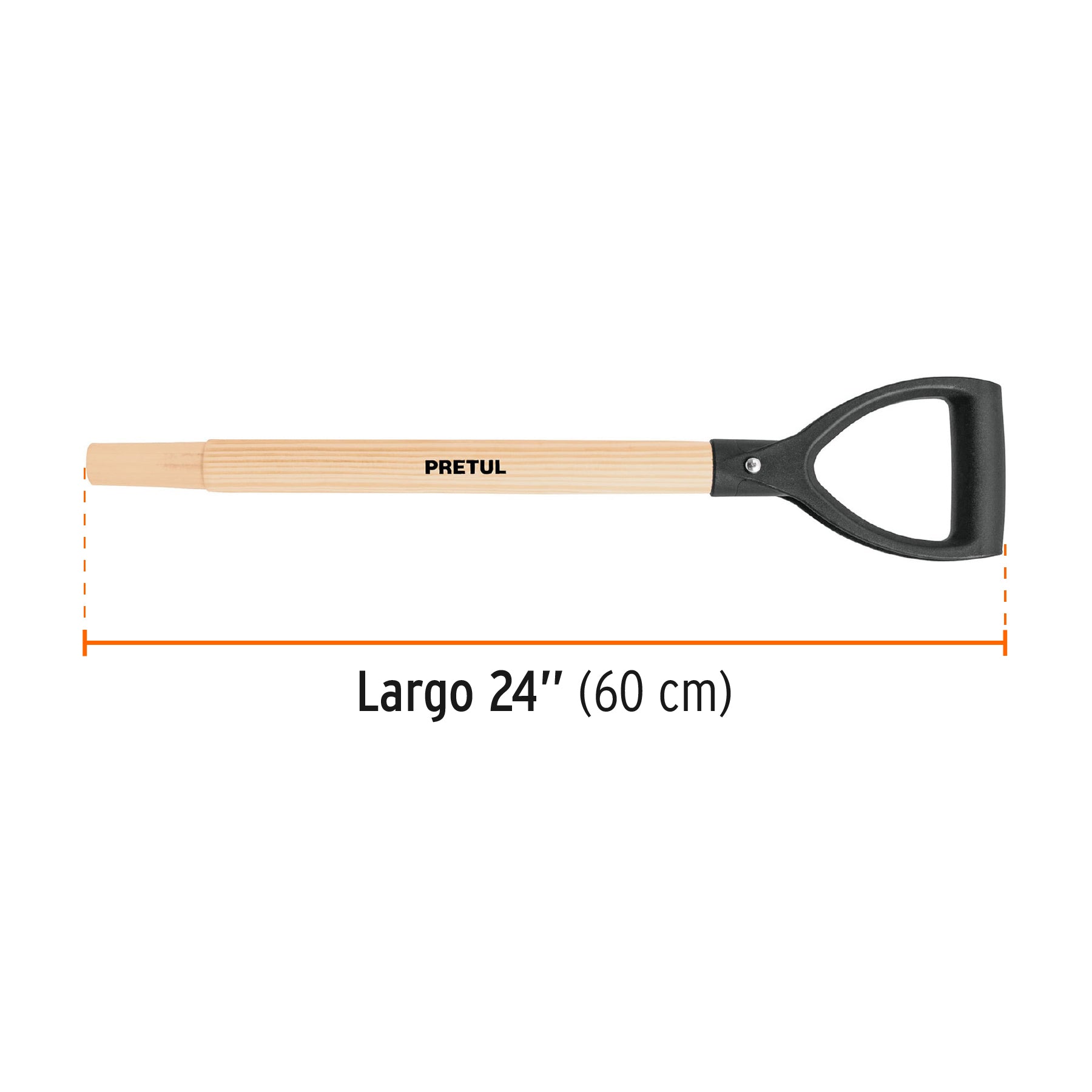 Mango para palas puño 'Y' plástico PCD-X, de 24', Pretul | MG-PDP-Y | 20548