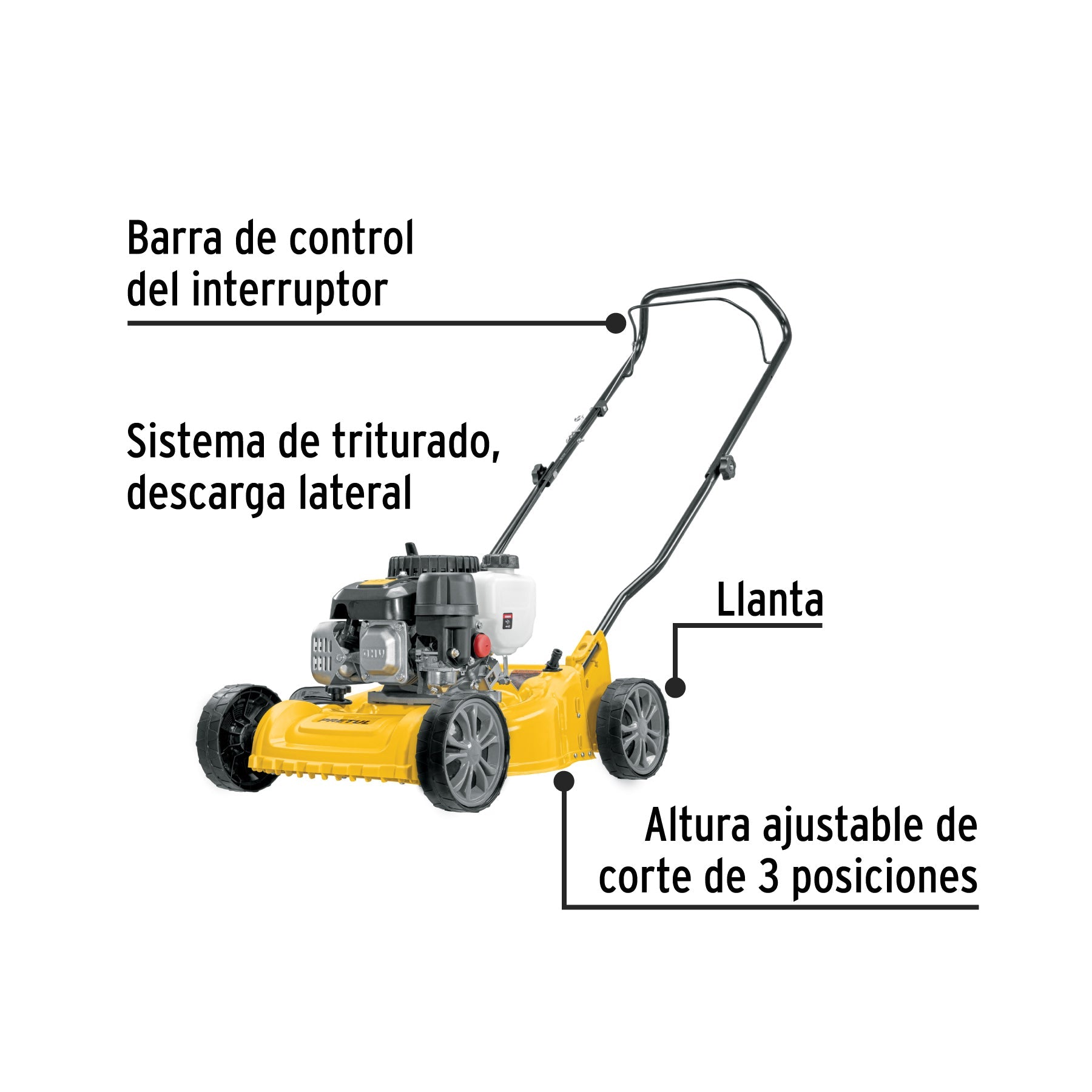 Podadora con motor a gasolina de 3 HP, 16' de corte, Pretul | P-316P | 20589