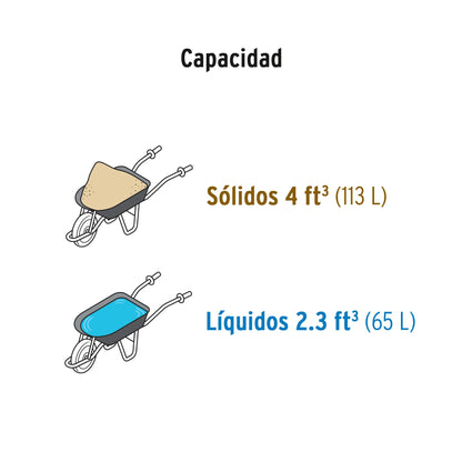 Carretilla 4 ft3 roja,neumática,bastidor tubular, PRETUL | CAP-40NB | 20628