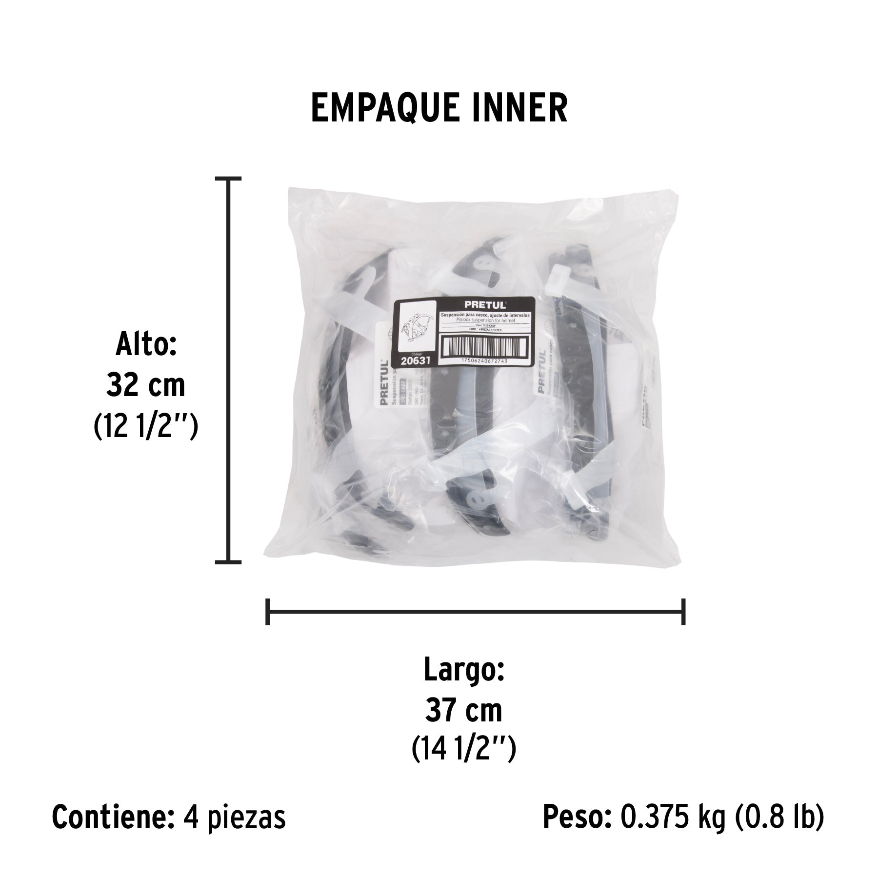 Suspensión para cascos, ajuste por intervalos, Pretul | SUS-CASP | 20631