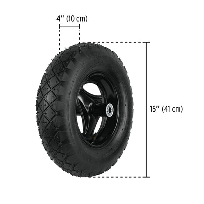 Carretilla 3.5 ft3 roja,angosta,neumática, tubular, PRETUL | CAP-35NB | 20675