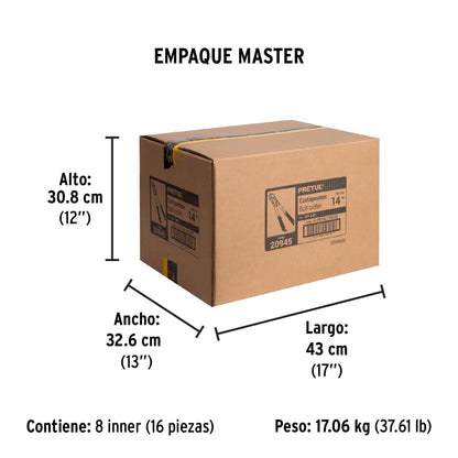 Cortapernos 14', mango tubular, PRETUL | CP-14P | 20945